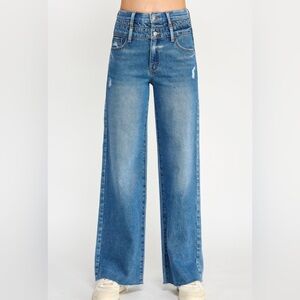 High Rise Double Waist Wide Leg Pants